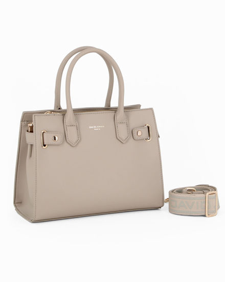 Immagine di DAVID JONES - Borsa a due manici taupe, tracolla removibile