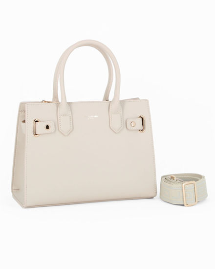 Immagine di DAVID JONES - Borsa a due manici latte, tracolla removibile