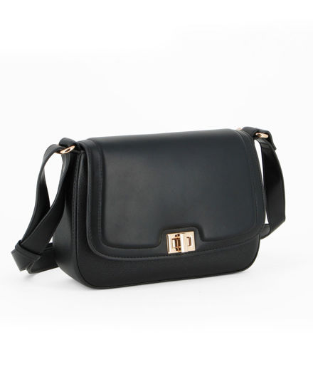 Immagine di DAVID JONES - Tracolla nera con tasca posteriore e patta con chiusura a girello