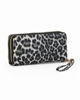 Immagine di LAURA BIAGIOTTI - Portafoglio leopardato nero da donna con doppia cerniera e polsiera removibile