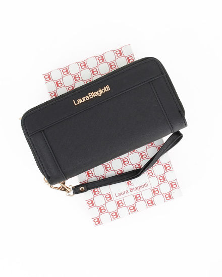 Immagine di LAURA BIAGIOTTI - Portafoglio nero da donna con doppia cerniera e polsiera removibile