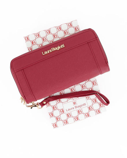 Immagine di LAURA BIAGIOTTI - Portafoglio rubino da donna con doppia cerniera e polsiera removibile