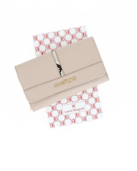 Immagine di LAURA BIAGIOTTI - Portafoglio naturale da donna con inserto in cocco sulla patta