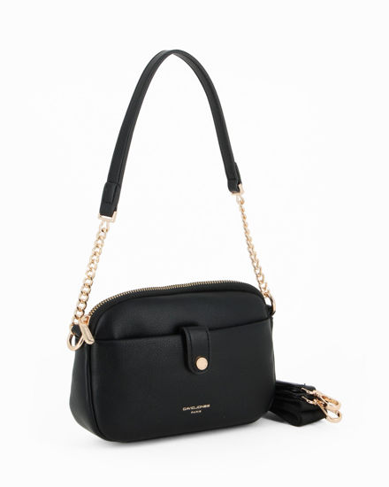 Immagine di DAVID JONES - Minibag nera con tasca frontale e tracolla removibile