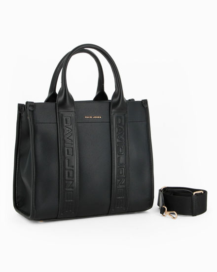 Immagine di DAVID JONES - Borsa a due manici nera con tracolla removibile