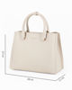 Immagine di DAVID JONES - Borsa a due manici crema con tre scomparti principali e tracolla removibile