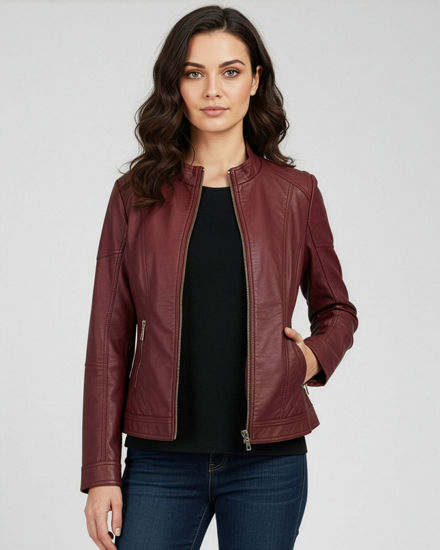 Immagine di BACHATA - GIUBBINO ECOPELLE BORDEAUX DA DONNA