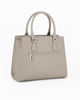 Immagine di DAVID JONES - Borsa a due manici beige con tasca posteriore, tracolla removibile
