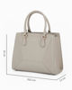 Immagine di DAVID JONES - Borsa a due manici beige con tasca posteriore, tracolla removibile