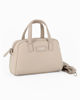 Immagine di DAVID JONES - Borsa a due manici beige con tasca posteriore, tracolla removibile