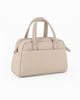 Immagine di DAVID JONES - Borsa a due manici beige con tasca posteriore, tracolla removibile