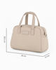 Immagine di DAVID JONES - Borsa a due manici beige con tasca posteriore, tracolla removibile