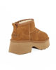 Immagine di MISS GLOBO - Stivaletto camel in VERA PELLE con pelliccia interna, tacco 5,5CM