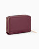 Immagine di LANCETTI - Portafoglio bordeaux da donna con doppia cerniera e inserto scamosciato