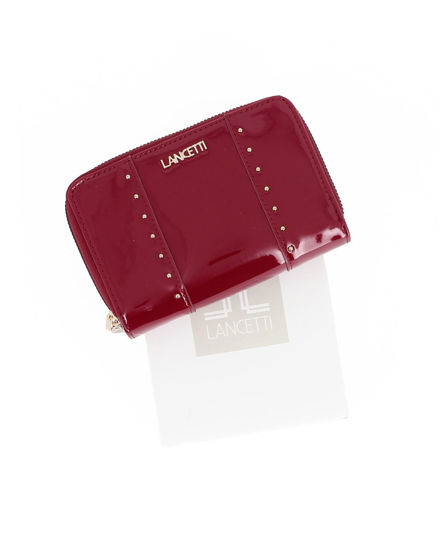 Immagine di LANCETTI - Portafoglio bordeaux in vernice da donna con doppia cerniera