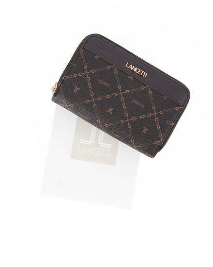 Immagine di LANCETTI - Portafoglio testa moro loggato da donna con doppia cerniera