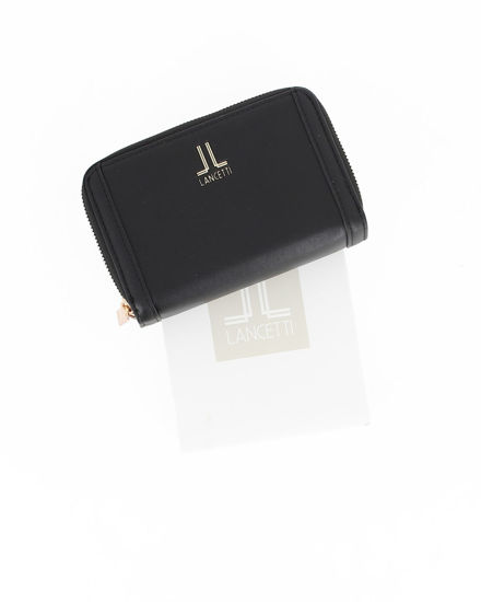 Immagine di LANCETTI - Portafoglio nero da donna con doppia cerniera