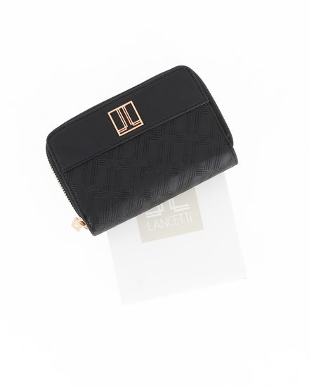 Immagine di LANCETTI - Portafoglio nero da donna con doppia cerniera