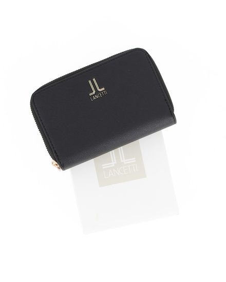 Immagine di LANCETTI - Portafoglio nero da donna con doppia cerniera