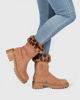 Immagine di MISS GLOBO - Stivale camel scamosciato con pelliccia leopardata e zip laterale, tacco 5CM
