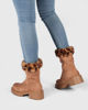 Immagine di MISS GLOBO - Stivale camel scamosciato con pelliccia leopardata e zip laterale, tacco 5CM