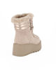 Immagine di MISS GLOBO - Tronchetto beige scamosciato con pelliccia e lacci, tacco 6CM