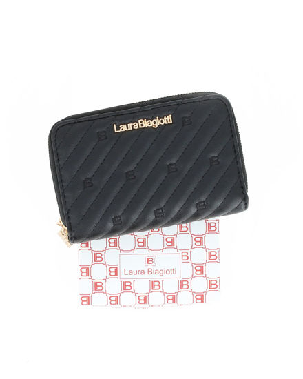 Immagine di LAURA BIAGIOTTI - Portafoglio nero trapuntato da donna con doppia cerniera