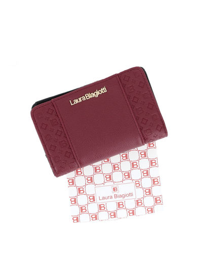 Immagine di LAURA BIAGIOTTI - Portafoglio bordeaux loggato da donna con tre scomparti principali