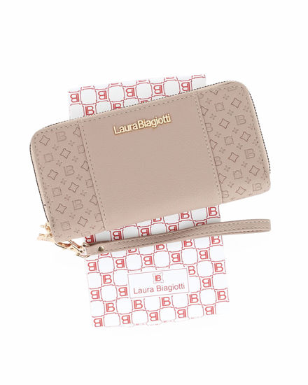 Immagine di LAURA BIAGIOTTI - Portafoglio terra loggato da donna con doppia cerniera e polsiera removibile