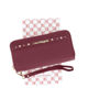 Immagine di LAURA BIAGIOTTI - Portafoglio bordeaux da donna con doppia cerniera e polsiera removibile, dettaglio borchie