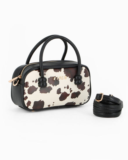 Immagine di RIFLE - Minibag nera con parte frontale muccata, tracolla removibile