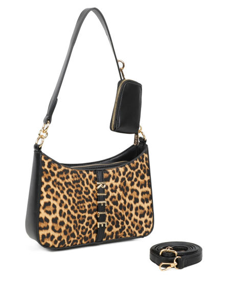 Immagine di RIFLE - Borsa un manico leopardata con logo frontale e borsellino removibile
