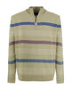 Immagine di BREZZA DI MARE - MAGLIA MANICA LUNGA VERDE CHIARO MEZZA ZIP F12  A RIGHE