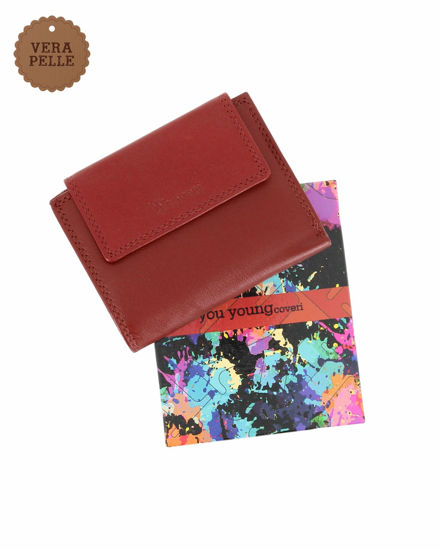 Immagine di YOU YOUNG COVERI - Portafoglio mattone in VERA PELLE con patta e ribaltina