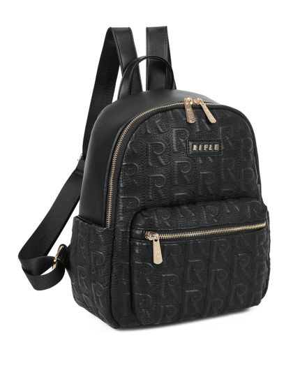 Immagine di RIFLE - Zaino nero loggato multitasche