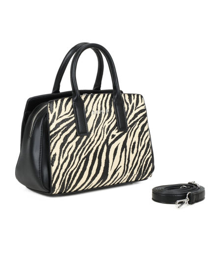 Immagine di RIFLE - Borsa due manici zebrata con tre scomparti principali, tracolla removibile