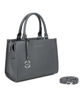 Immagine di NARDINI - Borsa due manici grigia con ciondolo e tasca posteriore, tracolla removibile