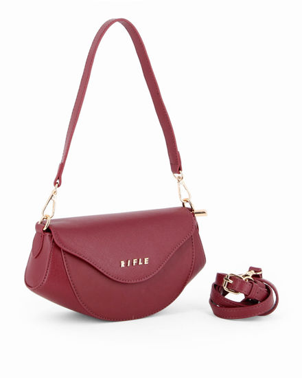 Immagine di RIFLE - Minibag bordeaux con patta e tracolla removibile