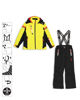 Immagine di BRUGI - Tuta da sci bambino gialla e nera impermeabile traspirante idrorepellente antivento