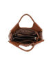 Immagine di ENRICO COVERI - Borsa a mano marrone scamosciata con frange e tasca posteriore, tracolla removibile