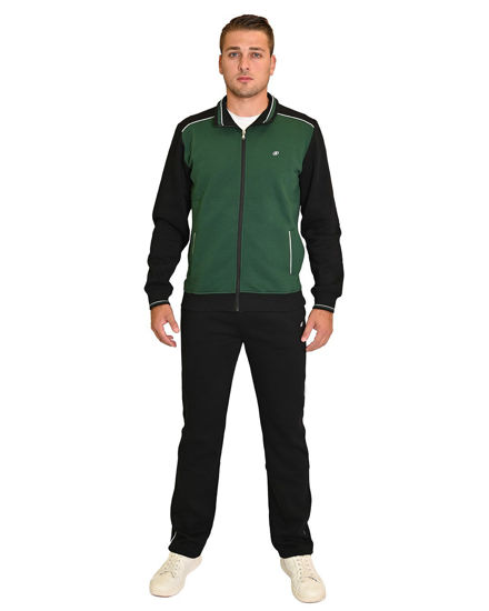 Immagine di KEY UP - TUTA NERA/VERDE COMPLETA DA UOMO CON FELPA FULL ZIP