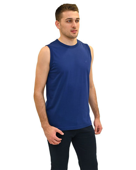 Immagine di KEY UP - TSHIRT SMANICATA BLU ROYAL DA UOMO IN COTONE JERSEY (STANDARD OEKO-TEX)
