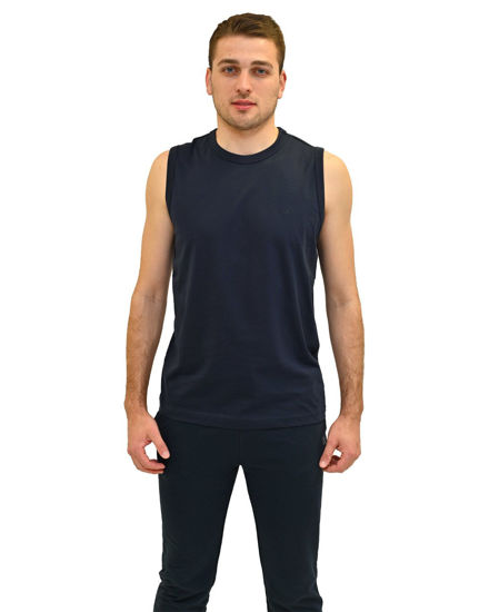 Immagine di KEY UP - TSHIRT SMANICATA BLU DA UOMO IN COTONE JERSEY (STANDARD OEKO-TEX)