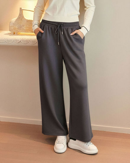 Immagine di BACHATA - Pantapalazzo grigio scuro con elastico in vita