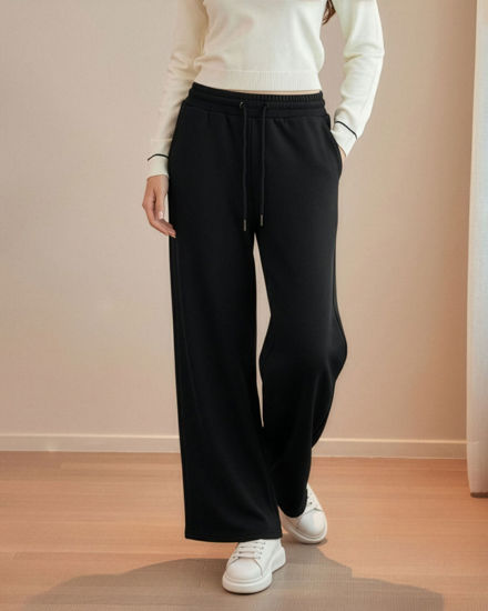 Immagine di BACHATA - Pantapalazzo nero con elastico in vita