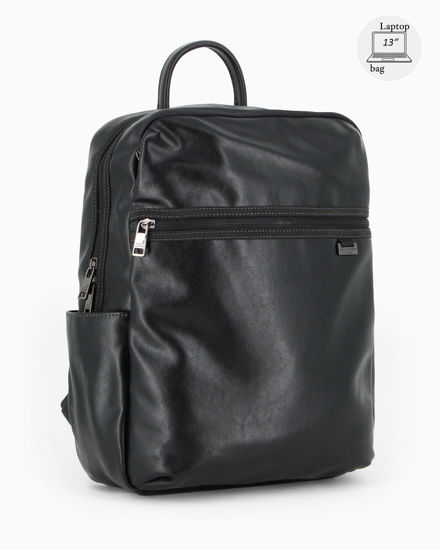 Immagine di DAVID JONES - Zaino nero con doppia  tasca frontale e due taschini laterali
