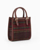 Immagine di DAVID JONES - Minibag due manici bordeaux fantasia scozzese, tracolla removibile