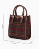 Immagine di DAVID JONES - Minibag due manici bordeaux fantasia scozzese, tracolla removibile
