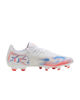 Immagine di PUMA - Scarpa da calcio bianca con dettagli arancioni e blu - FUTURE 8 PLAY FG/AG