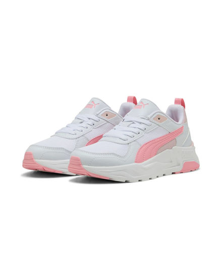 Immagine di PUMA - Scarpa da ragazza bianca con dettagli rosa - TRINITY 2 LT JR